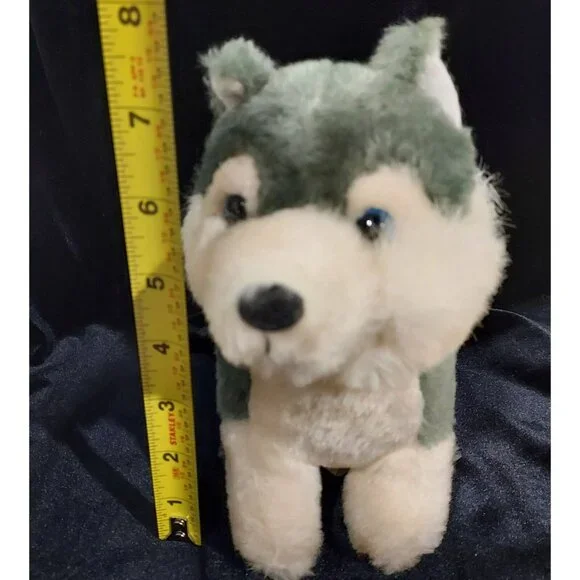 Gray Wolf /Husky Dog Plush 10" Shalom Toy Co Stuffed Animal Toy with Blue Eyes - Picture 13 of 16